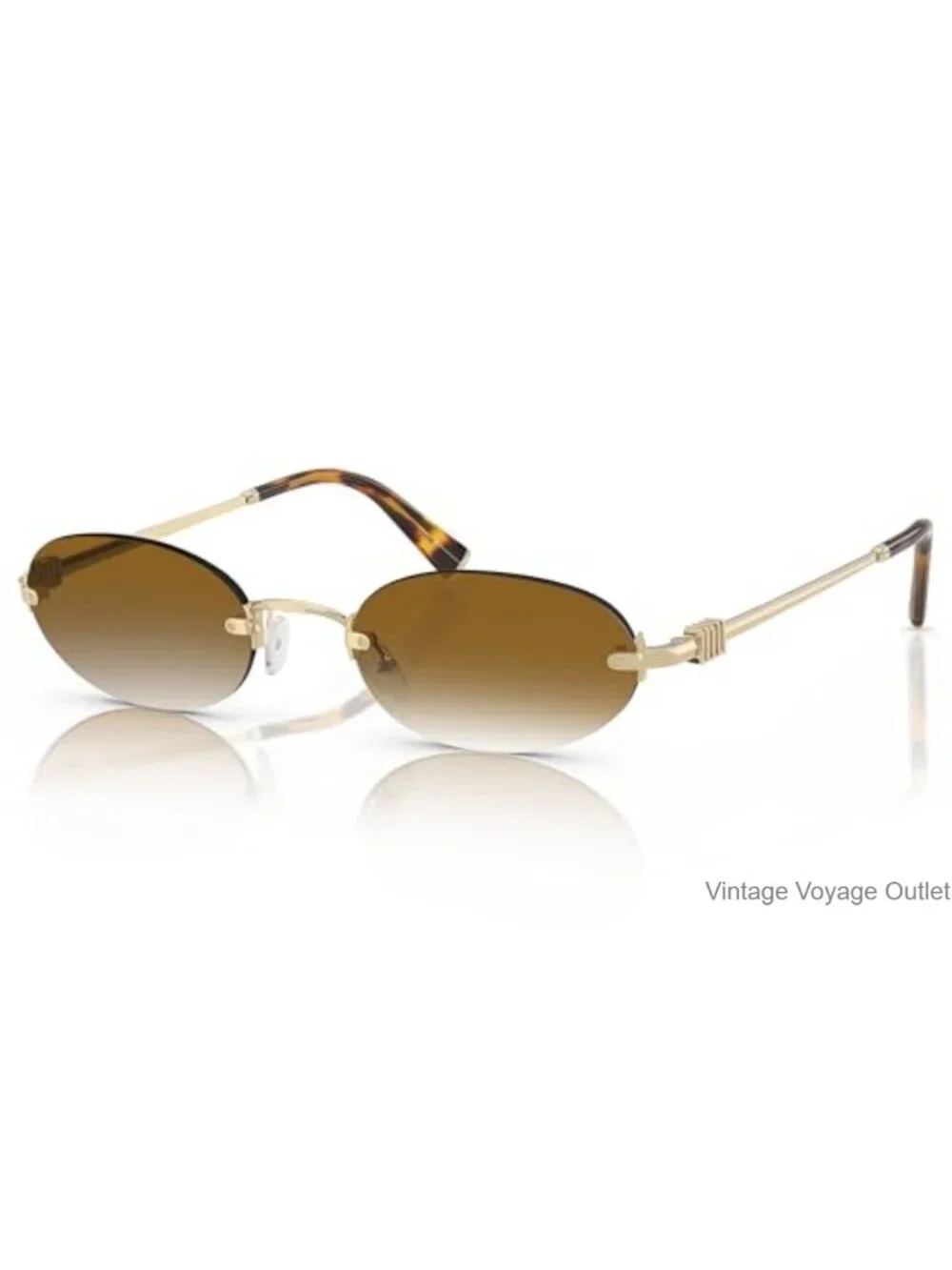 Retro Small Oval Rimless Sunglasses UV400 Metal Frame Unisex